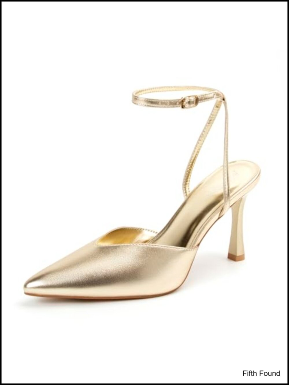 Kitten Slingback Heels Faux Leather Pointed Toe Ankle Strap Women Dressy